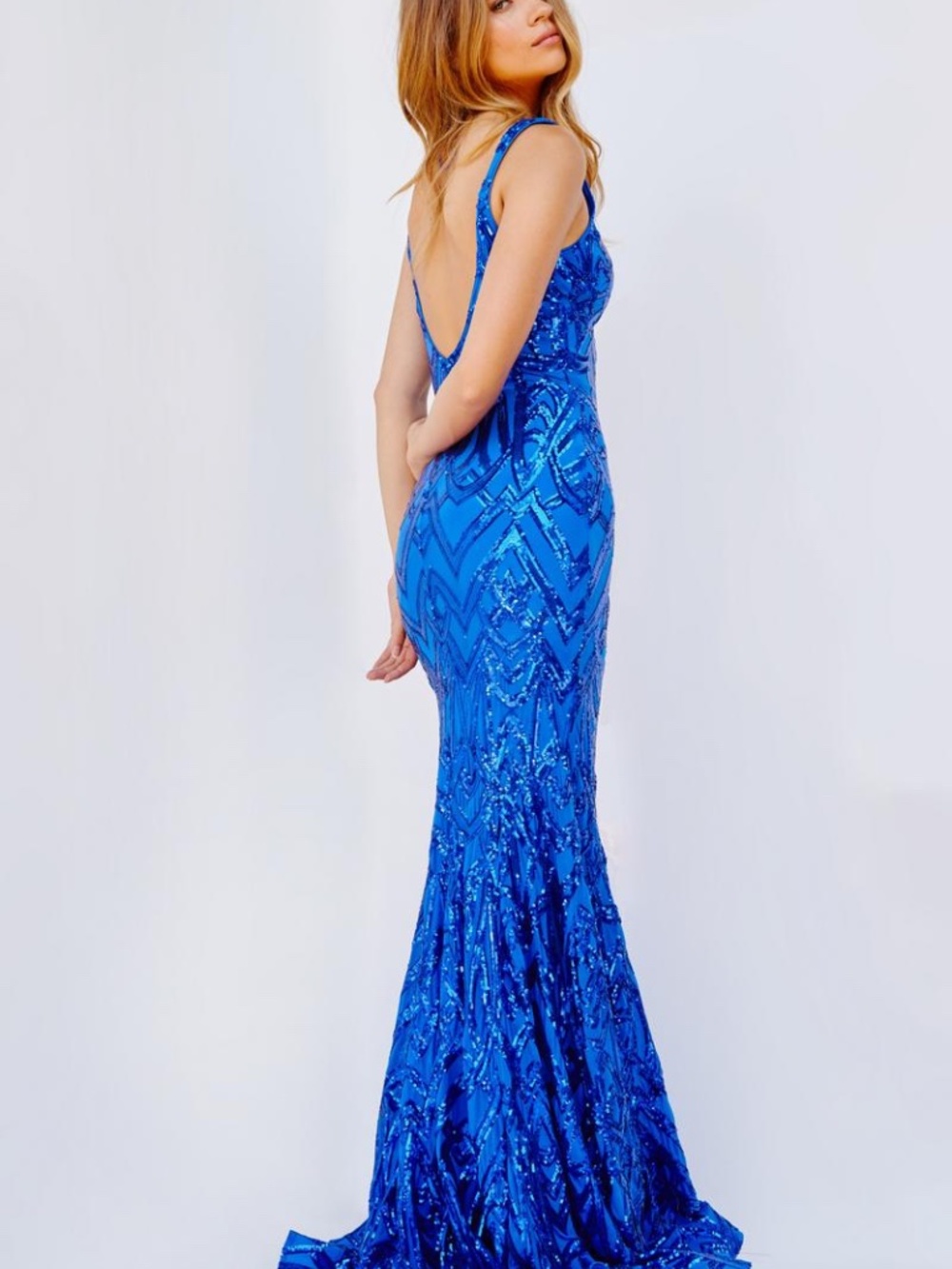 NWT Jovani Black Sequin Embellesed Mermaid Gown Style 23027 Size 14 - Picture 9 of 9